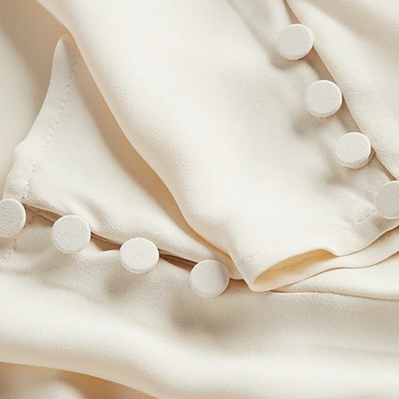 NWT Express Gray Puff Sleeve V-Neck Top Blouse - Picture 5 of 5